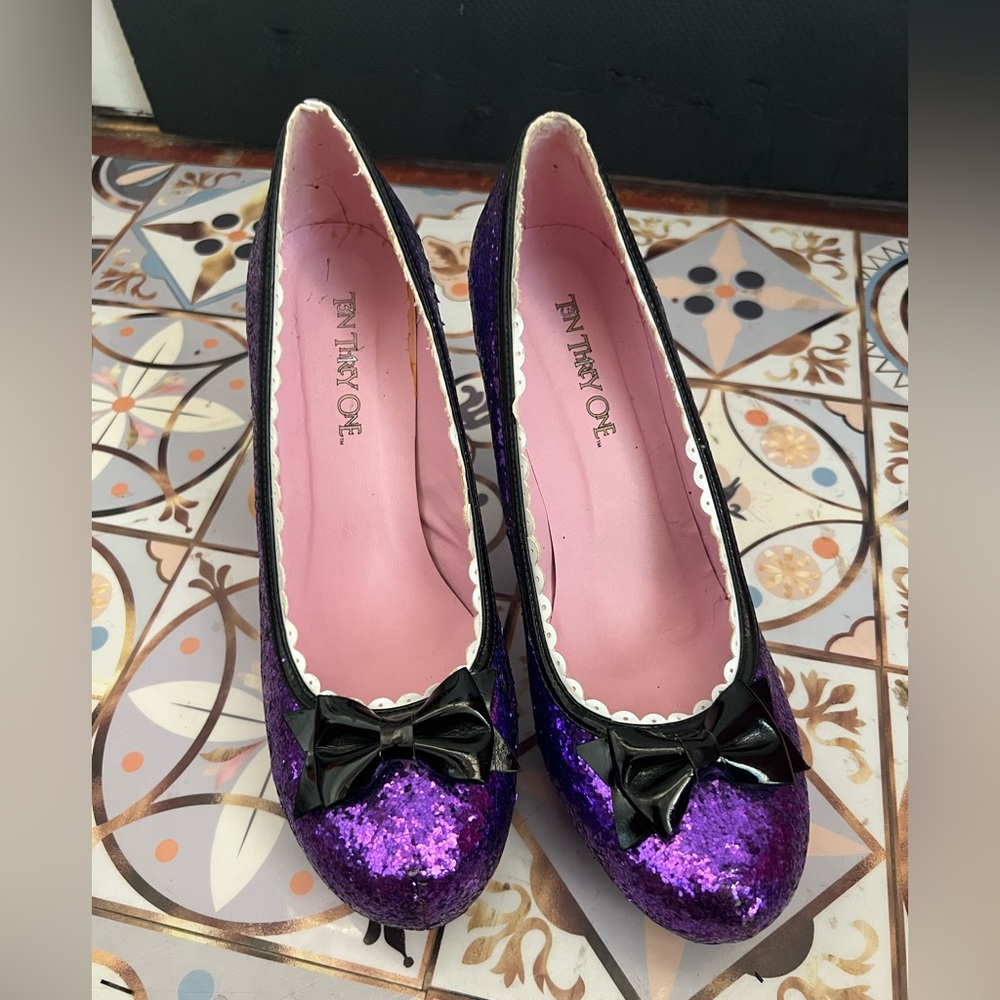 Purple Glitter Women's Shoes